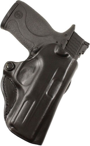 DeSantis Gunhide 019BA8BZ0 Mini Scabbard OWB Black Leather Belt Slide Fits Glock 43 Right Hand