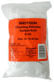 Southern Bloomer 104 Cleaning Patches Shotgun 12ga  16ga  20ga Cotton 85 Per Bag