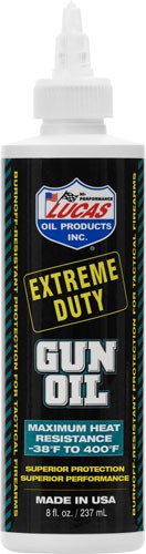 Lucas Oil 10870 Extreme Duty Gun Oil Against Heat Friction Wear 8 oz Squeeze Bottle