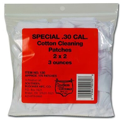Southern Bloomer 130 Cleaning Patches 30 Cal Cotton 175 Per Bag