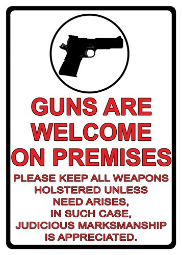 RIVERS EDGE SIGN 12×17 GUNS ARE WELCOME