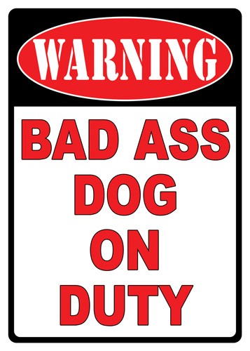 RIVERS EDGE SIGN 12×17 WARNING BAD A** DOG