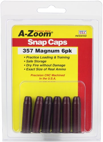 A-Zoom 16119 Revolver Snap Caps 357 Mag 6 Pkg.