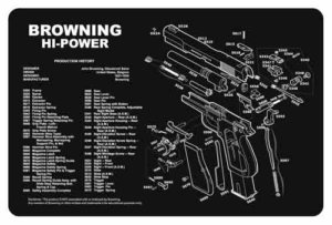TekMat TEKR17BROWNINGHP Browning High Power Cleaning Mat Black/White Rubber 17″ Long Browning Hi-Power Parts Diagram