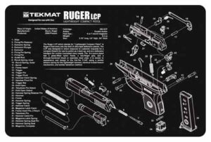TekMat TEKR17RUGERLC9 Ruger LCP Ruger LC9 Black/White Rubber 17″ Long Ruger LCP Parts Diagram