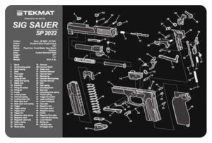 TekMat TEKR17SIGP229 Sig Sauer P229 Cleaning Mat Black/White Rubber 17″ Long Sig P229 Parts Diagram