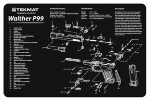 TekMat TEKR17SIGP229 Sig Sauer P229 Cleaning Mat Black/White Rubber 17″ Long Sig P229 Parts Diagram