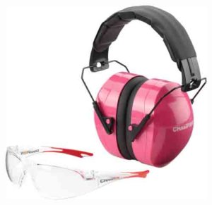 Champion Targets 40624 Eyes & Ears Combo 26 dB Over the Head Pink/Black Adult