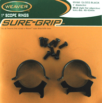 Weaver Mounts 49145 Sure Grip 1″ Extra High Windage Adjustable Matte Black Steel