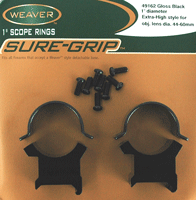 Weaver Mounts 49160 Sure Grip 1″ Medium Quick Detach Black Gloss Steel