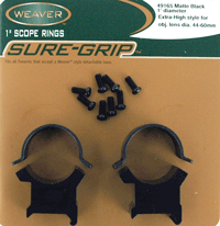 Weaver Mounts 49165 Sure Grip 1″ Extra High Quick Detach Matte Black Steel