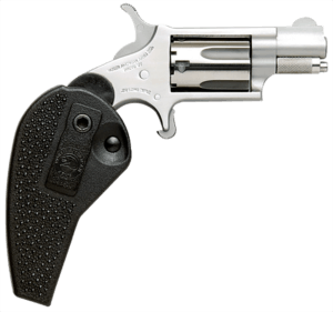North American Arms 22MSHG Mini-Revolver 22 Mag 5rd 1.13″ Overall Stainless Steel with Black Synthetic Holster Grip