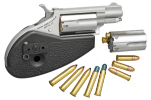 North American Arms MSCHG Mini-Revolver 22 LR 22 WMR 1.13″ Stainless 5rd Stainless Cylinder/ Stainless Steel Frame/Black Synthetic Holster Grip