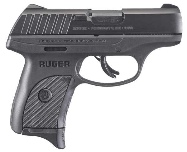 Ruger 3283 EC9s 9mm Luger Caliber with 3.12″ Barrel, 7+1 Capacity, Overall Black Finish Frame, Serrated Black Oxide Steel Slide & Polymer Grip