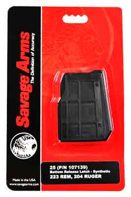 Savage Arms 55158 25 Black Synthetic Detachable 4rd for 223 Rem 222 Rem 204 Ruger Savage 25-25 Camo