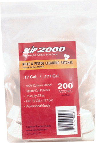 SLIP 2000 CLEANING PATCHES SQUARE .17/.177 .75 200-PACK