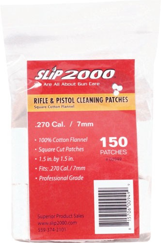 SLIP 2000 CLEANING PATCHES 1.5 SQUARE .270/7MM 150-PACK