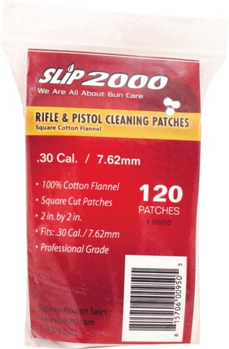SLIP 2000 CLEANING PATCHES 2.5SQ .38/357/40/9mm 120-PACK