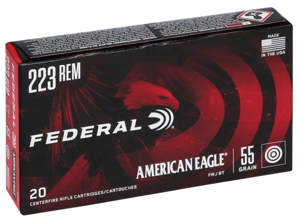 Federal AE223 American Eagle Rifle 223 Rem 55 gr Full Metal Jacket Boat Tail 20rd Box
