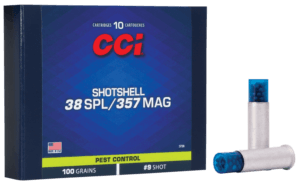 CCI 3738 Pest Control Shotshell 38 Special 357 Mag 100 gr Shotshell #9 Shot 10rd Box