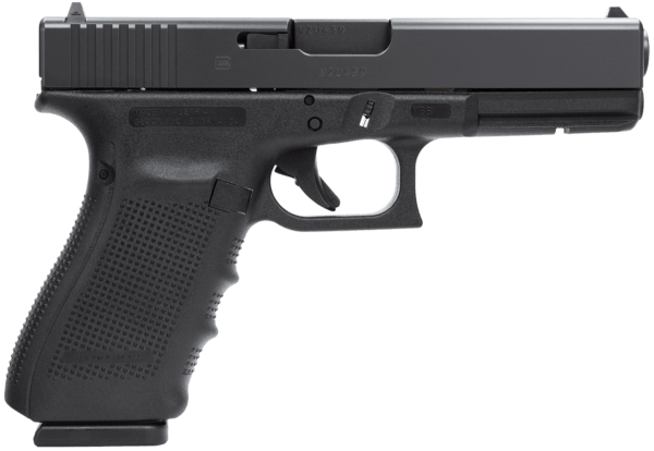 Glock PG2050203 G20 Gen4 10mm Auto Caliber with 4.61″ Barrel, 15+1 Capacity, Overall Black Finish, Picatinny Rail Frame, Serrated Steel Slide, Finger Grooved Rough Texture Interchangeable Backstrap Grip & Fixed Sights