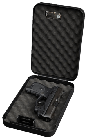 Bulldog BD1126 Personal Vault  Combination/Key Entry Black Powder Coat Steel Holds 1 Handgun 9.50 L x 6.50″ W x 2″ D”