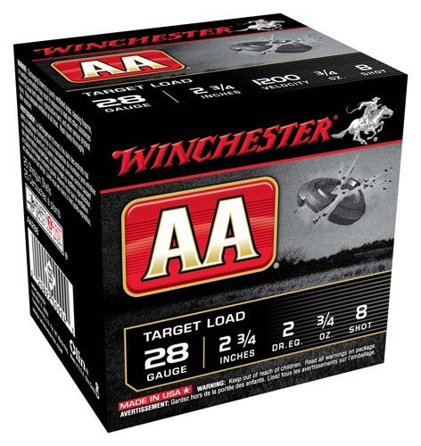 Winchester Ammo AA288 AA Target 28 Gauge 2.75″ 3/4 oz 1200 fps 8 Shot 25rd Box