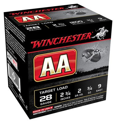 Winchester Ammo AA289 AA Target 28 Gauge 2.75″ 3/4 oz 9 Shot 25rd Box