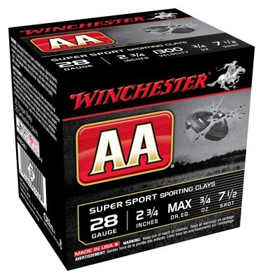 Winchester Ammo AASC287 AA Super Sport Sporting Clay 28 Gauge 2.75″ 3/4 oz 1300 fps 7.5 Shot 25rd Box