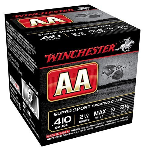 Winchester Ammo AASC4185 AA Super Sport Sporting Clay 410 Gauge 2.50″ 1/2 oz 1300 fps 8.5 Shot 25rd Box