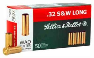 Sellier & Bellot SB32SWLB Handgun Target 32 S&W Long 100 gr Wadcutter (WC) 50rd Box