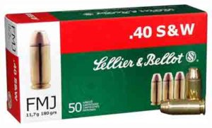 Sellier & Bellot SB40B Handgun Target 40 S&W 180 gr Full Metal Jacket (FMJ) 50rd Box