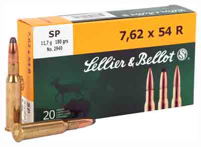 Sellier & Bellot SB76254RB Rifle 7.62x54mmR 180 gr Soft Point 20rd Box ...