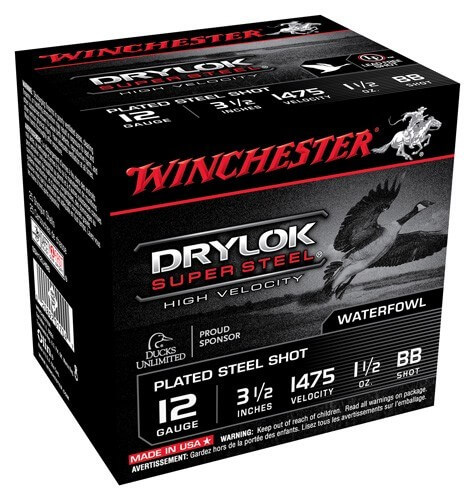 Winchester Ammo SSH12LHBB DryLock Super High Velocity 12 Gauge 3.50″ 1 1/2 oz 1475 fps BB Shot 25rd Box