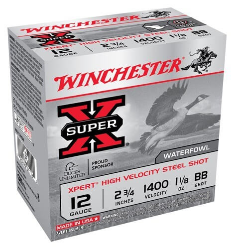 Winchester Ammo WEX12HBB Super X Xpert High Velocity 12 Gauge 2.75″ 1 1/8 oz 1400 fps BB Shot 25rd Box