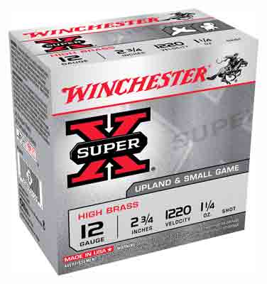Winchester Ammo X12P4 Super X Game Load High Brass 12 Gauge 2.75″ 1 1/4 oz 1220 fps 4 Shot 25rd Box for Pheasant
