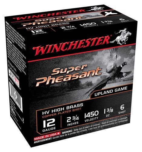 Winchester Ammo X12PHV5 Super Pheasant High Velocity High Brass 12 Gauge 2.75″ 1 3/8 oz 1450 fps 5 Shot 25rd Box