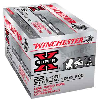 Winchester Ammo X22S Super-X 22 Short 29 gr Lead Round Nose Low Noise Copper Plated 50rd Box