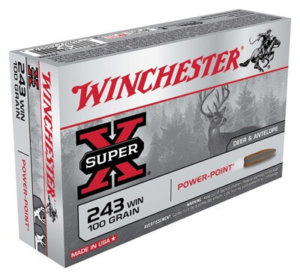 Winchester Ammo X2432 Super X 243 Win 100 gr 2960 fps Power-Point (PP) 20rd Box