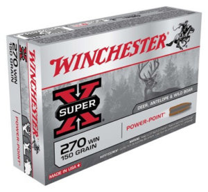 Winchester Ammo X2704 Super X 270 Win 150 gr 2850 fps Power-Point (PP) 20rd Box