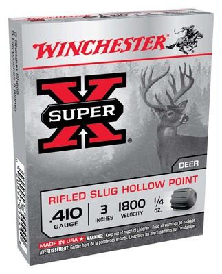 Winchester Ammo X413RS5 Super X 410 Gauge 3″ 1/4 oz Rifled Slug Shot 5rd Box