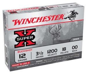Winchester Ammo XB12L00 Super X 12 Gauge 3.50″ 18 Pellets 1200 fps 00 Buck Shot 5rd Box