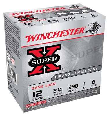 Winchester Ammo XU126 Super X Game Load 12 Gauge 2.75″ 1 oz 1290 fps 6 Shot 25rd Box