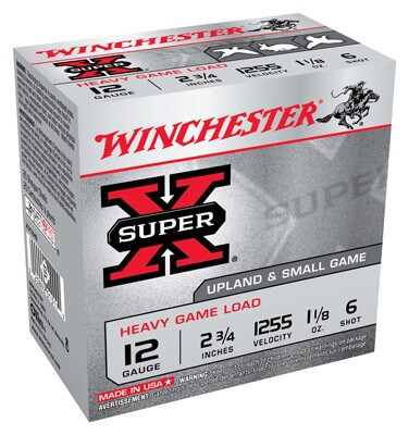 Winchester Ammo XU12H6 Super X Heavy Game Load 12 Gauge 2.75″ 1 1/8 oz 1255 fps 6 Shot 25rd Box