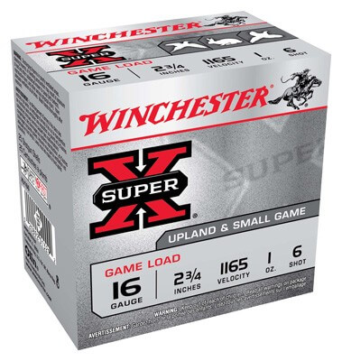 Winchester Ammo XU166 Super X Game Load 16 Gauge 2.75″ 1 oz 1165 fps 6 Shot 25rd Box