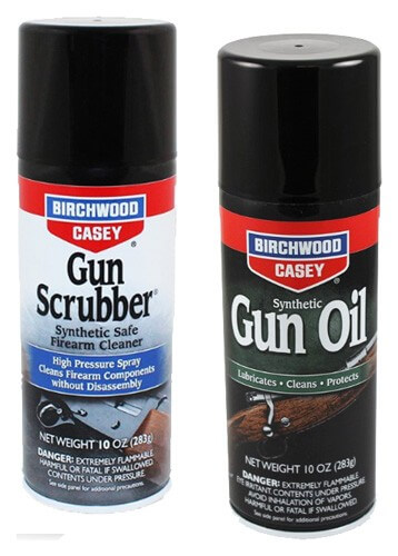 Birchwood Casey 33302 Gun Scrubber & Synthetic Gun Oil Combo Pack 10 oz. Aerosol Can 2 Pack