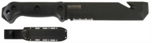 Ka-Bar BK3 Becker Tac Tool 7″ Fixed Chisel w/Wire Cutter Part Serrated Black 1095 Cro-Van Blade Black Ultramid Handle Includes Sheath