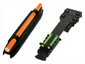 HiViz C4001 C-Series Magnetic Turkey/Deer Sight Set Black | Orange Fiber Optic Front Sight Green Fiber Optic Rear Sight