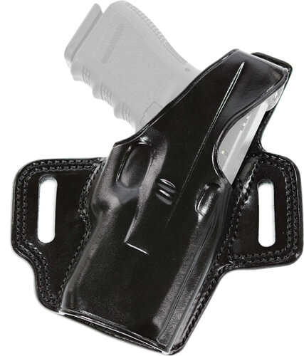 Galco FL226B Fletch OWB Black Leather Belt Slide Fits Glock 19 Gen1-5 Fits Glock 19X Fits Glock 23 Gen2-5 Right Hand