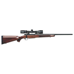 Mossberg 27939 Patriot 243 Win Caliber with 5+1 Capacity 22″ Fluted Barrel Matte Blued Metal Finish & Walnut Stock Right Hand (Full Size) Includes Vortex Crossfire II 3-9x40mm Scope